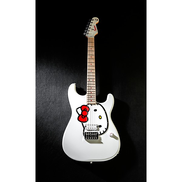 Hello Kitty Squier Stratocaster Electric Guitar - White