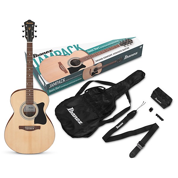 Ibanez IJVC50 JamPack Grand Concert Acoustic Guitar Pack Natural