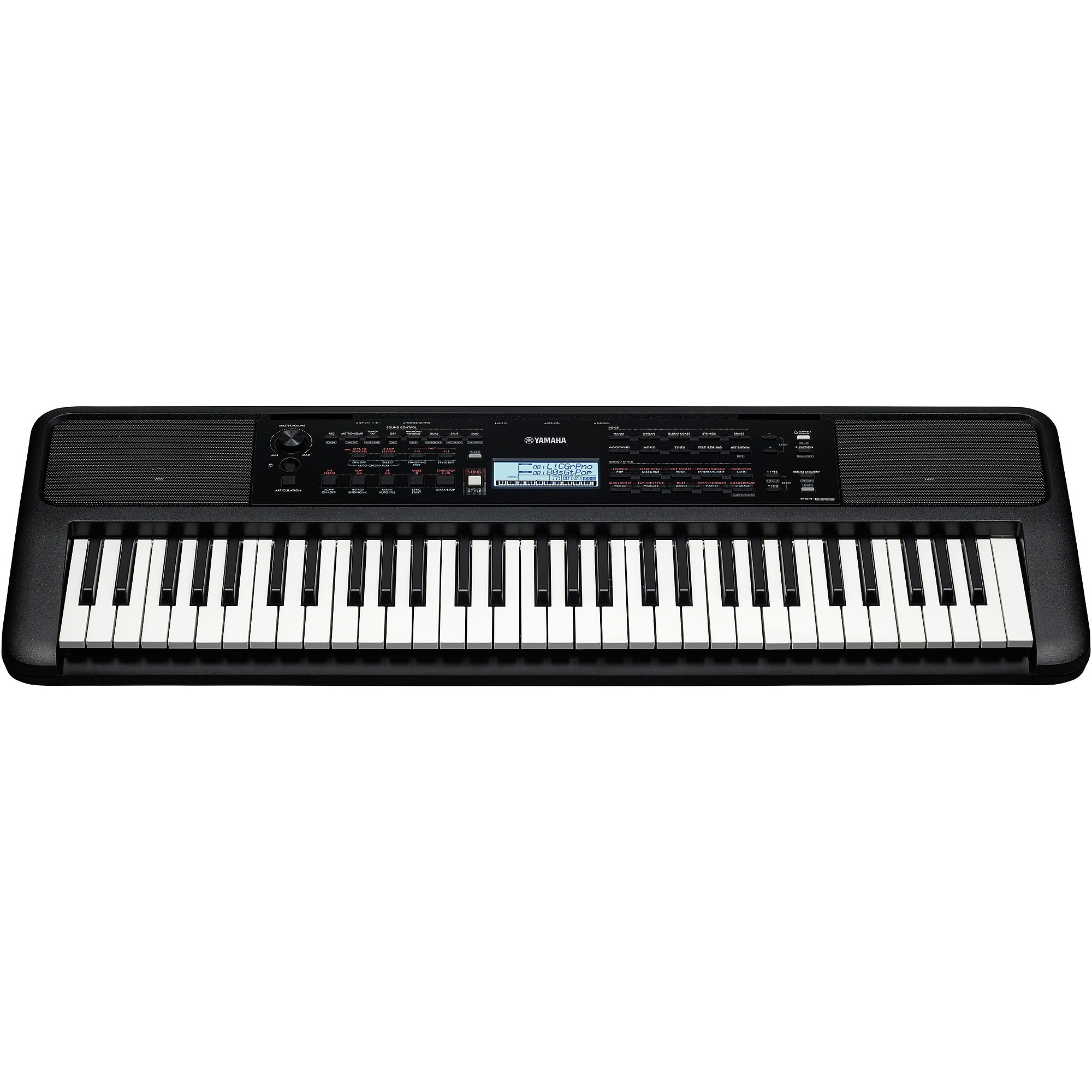 Yamaha PSR-E383 61-Key Portable Keyboard With Power Adapter