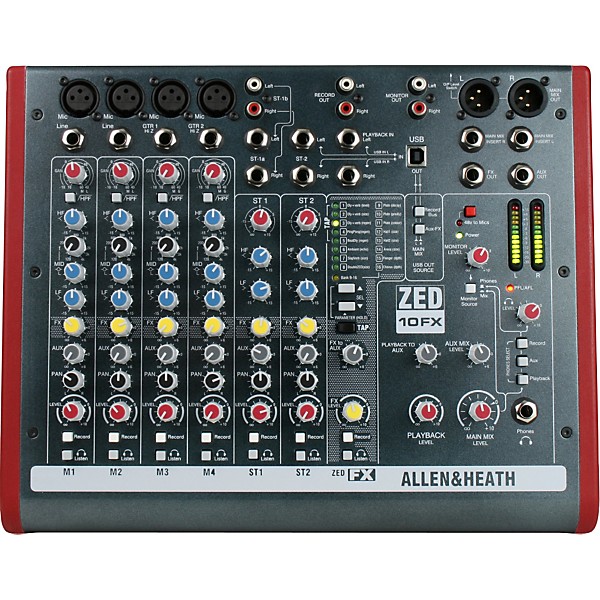 Allen & Heath ZED-10FX 6-Channel USB Mixer With Effects | Guitar