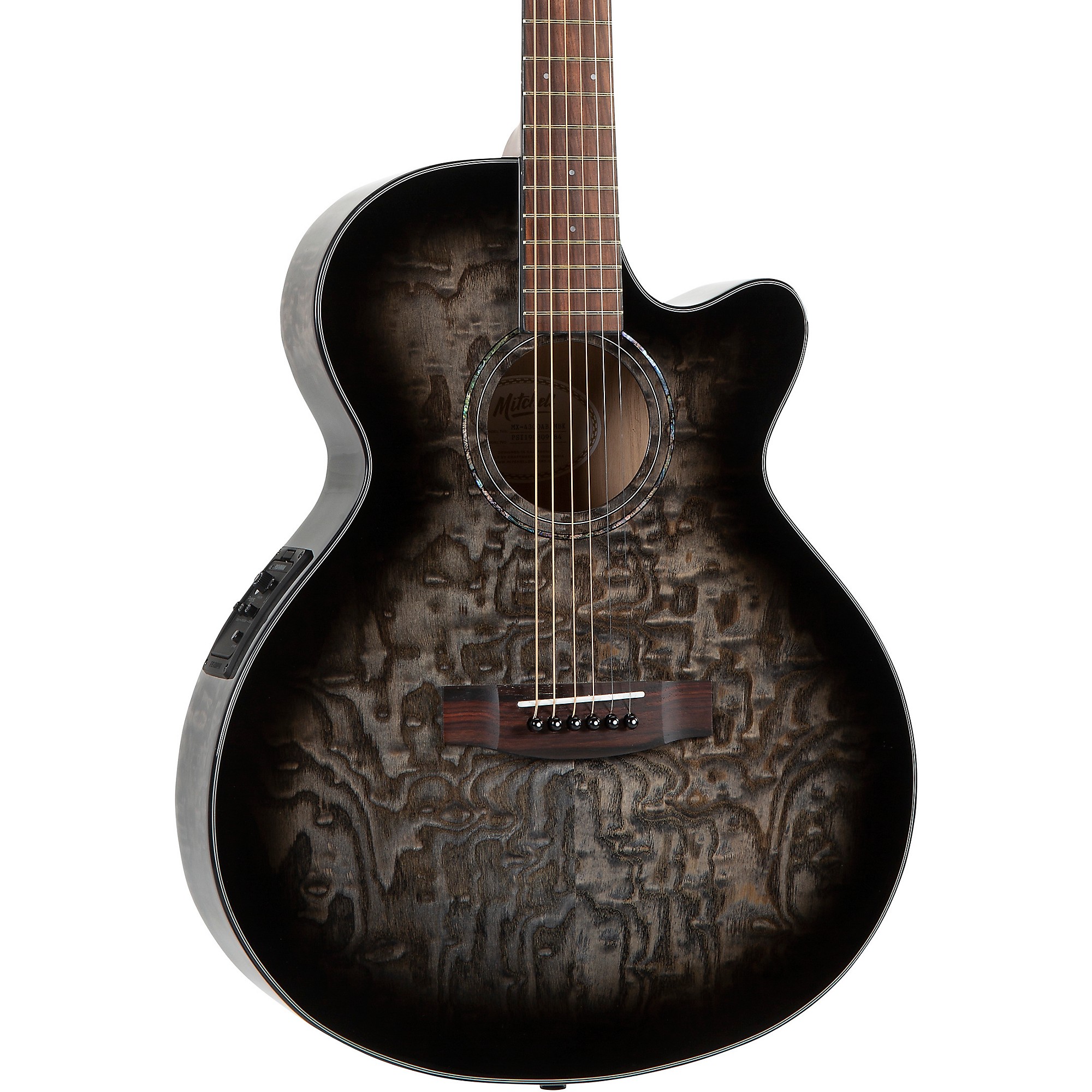 Mitchell MX430QAB Exotic Series Acoustic-Electric Guitar