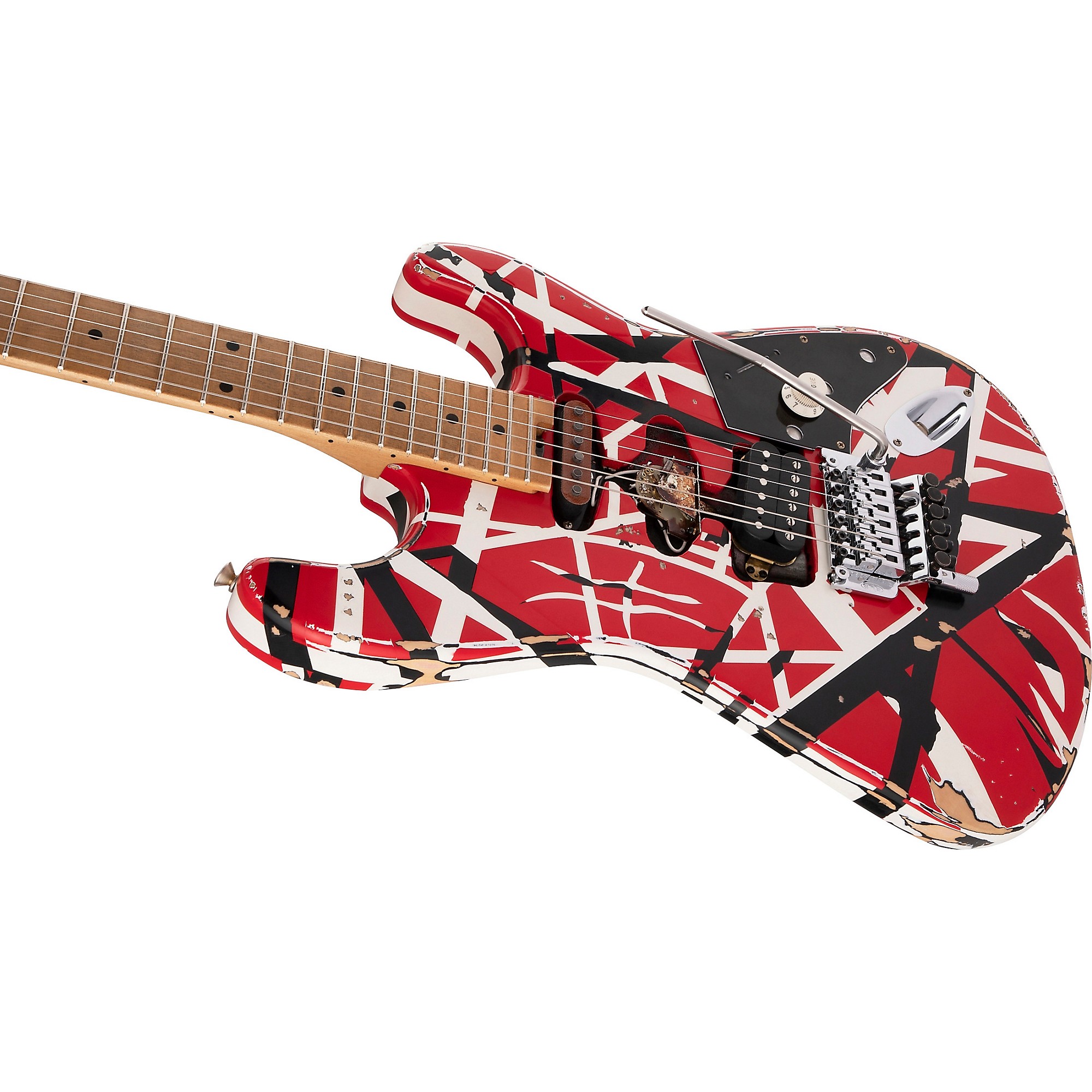 EVH Striped Series Frankie Electric Guitar Red with Black and