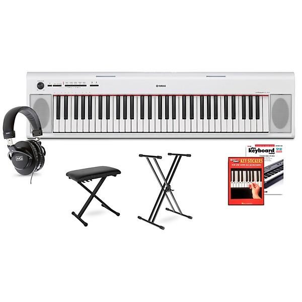 Yamaha Piaggero NP-12 White Portable Keyboard With Power Adapter