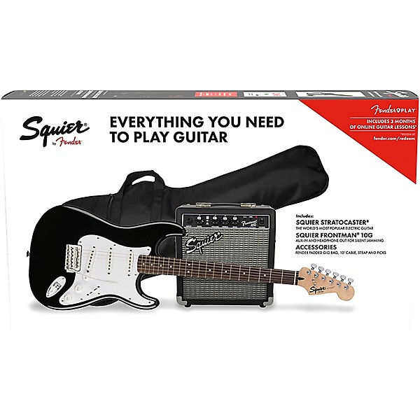 Squier Stratocaster Electric Guitar Pack With Squier Frontman 10G