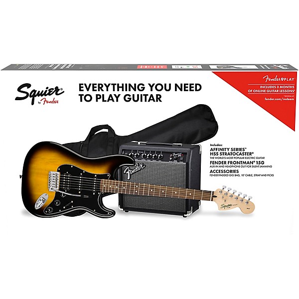 Squier Affinity Series Stratocaster HSS Electric Guitar Pack with