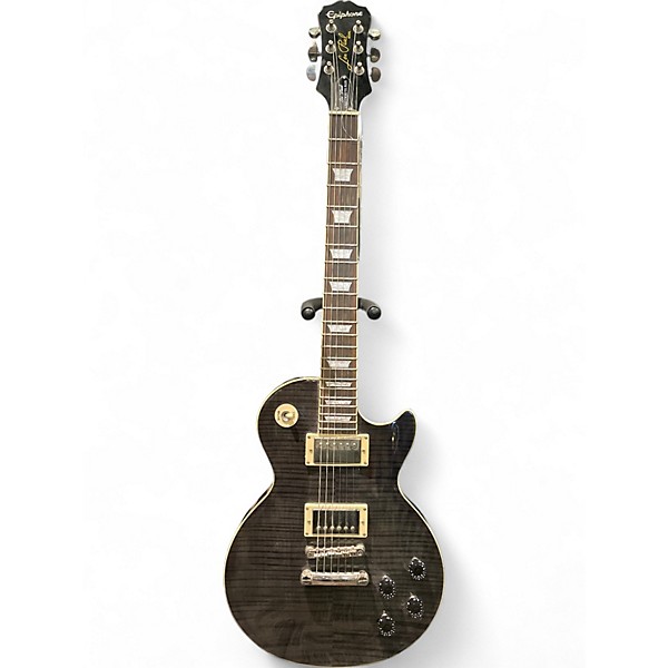 Used Epiphone 1960 Les Paul Tribute Plus Trans Black Solid Body