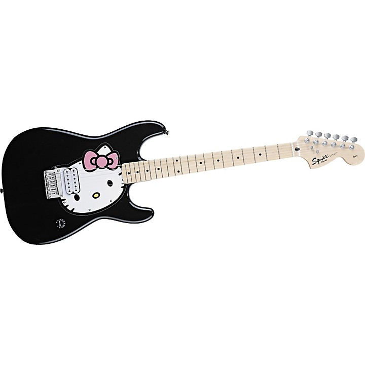Squier Hello Kitty Stratocaster Electric Guitar Black | Guitar Center