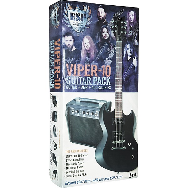 ESP LTD VIPER-10 Guitar Pack Black | Guitar Center