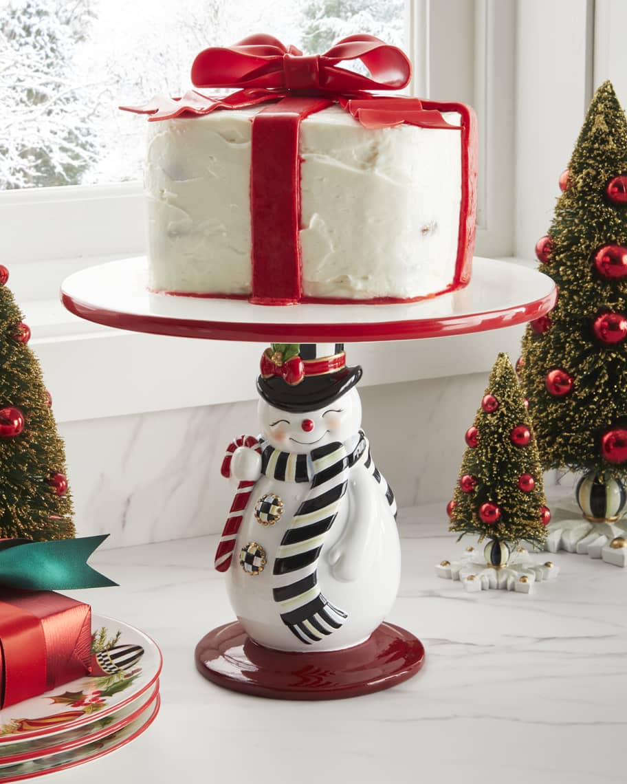 MacKenzie-Childs Nostalgia Snowman Pedestal Platter | Horchow