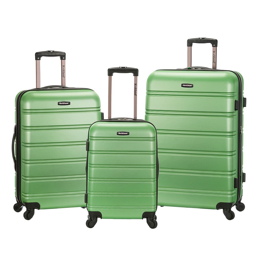 Rockland Melbourne 3-Piece Hardside Spinner Luggage Set