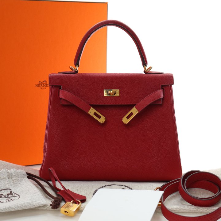 Hermes Rouge Casaque Togo Kelly 25 - Luxe Du Jour