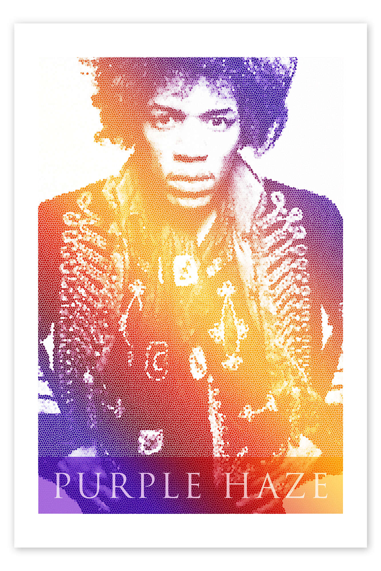 Jimi Hendrix Purple Haze Pop Art print by Alex Saberi | Posterlounge