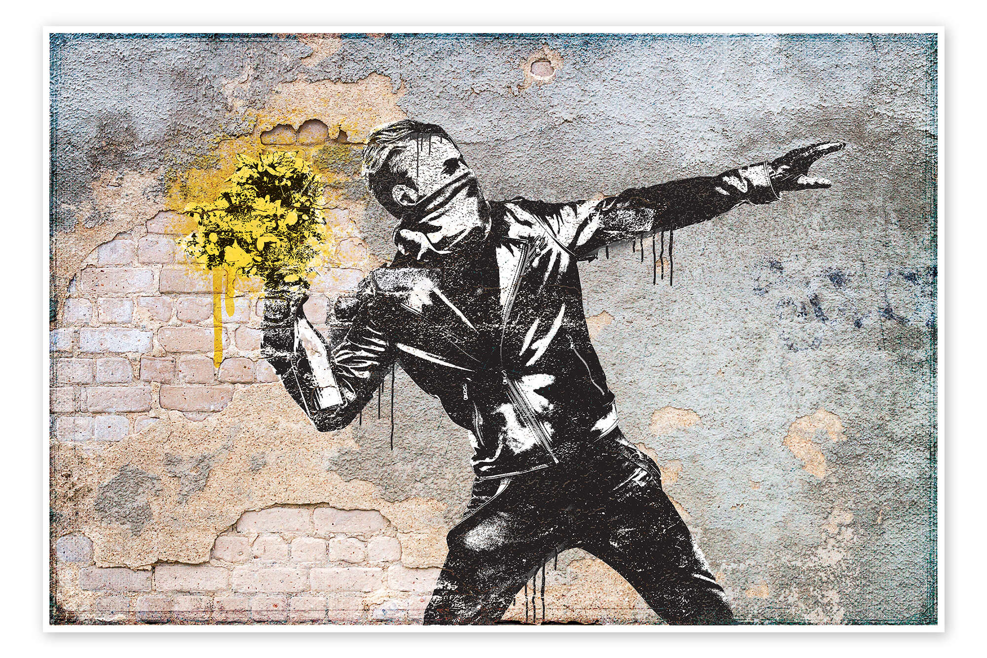 Banksy - Flower Thrower print by Pineapple Licensing | Posterlounge