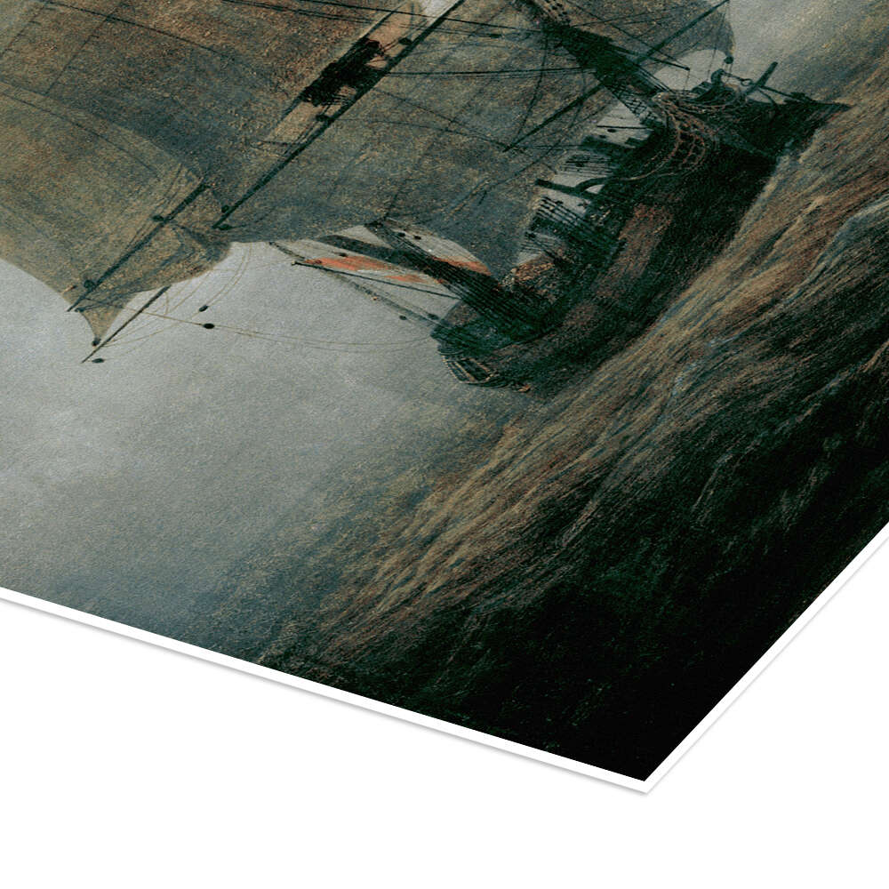 Sailing ship in the fog ビーズ刺繍の絵です