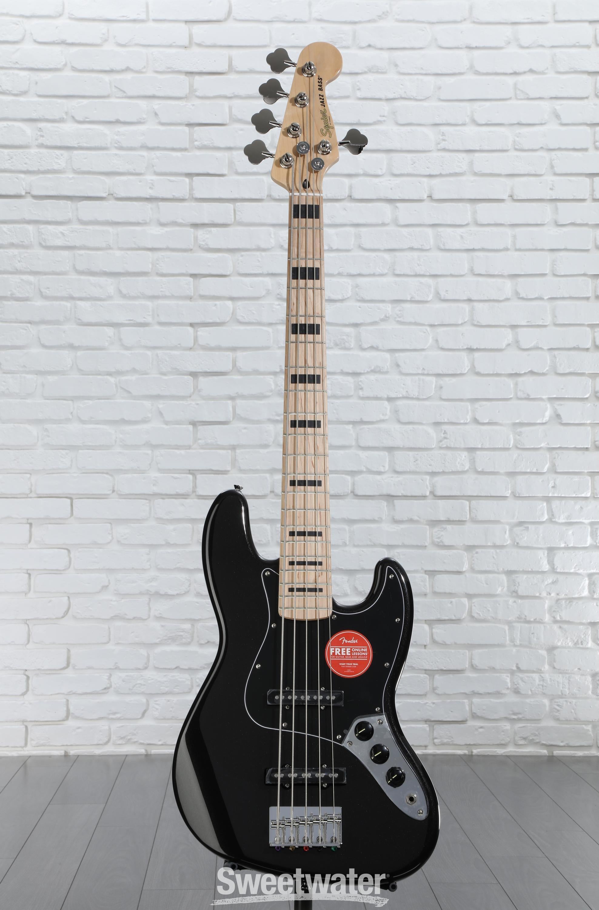 Squier Affinity Series Active Jazz Bass V - Black | Sweetwater