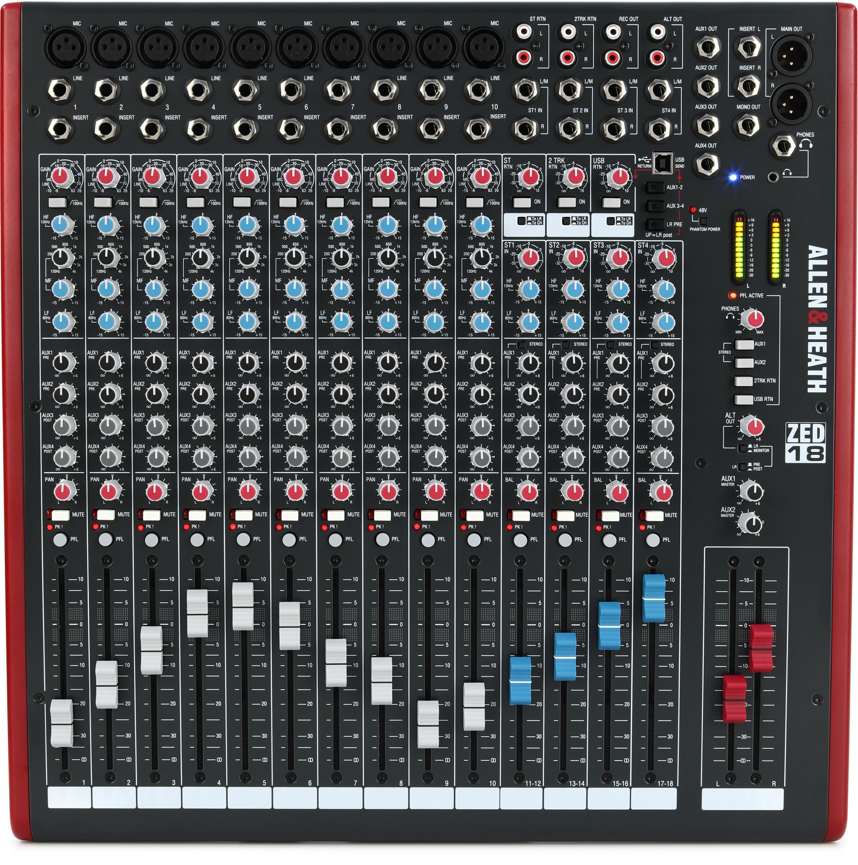 Allen & Heath ZED-18 18-channel Mixer with USB Audio Interface