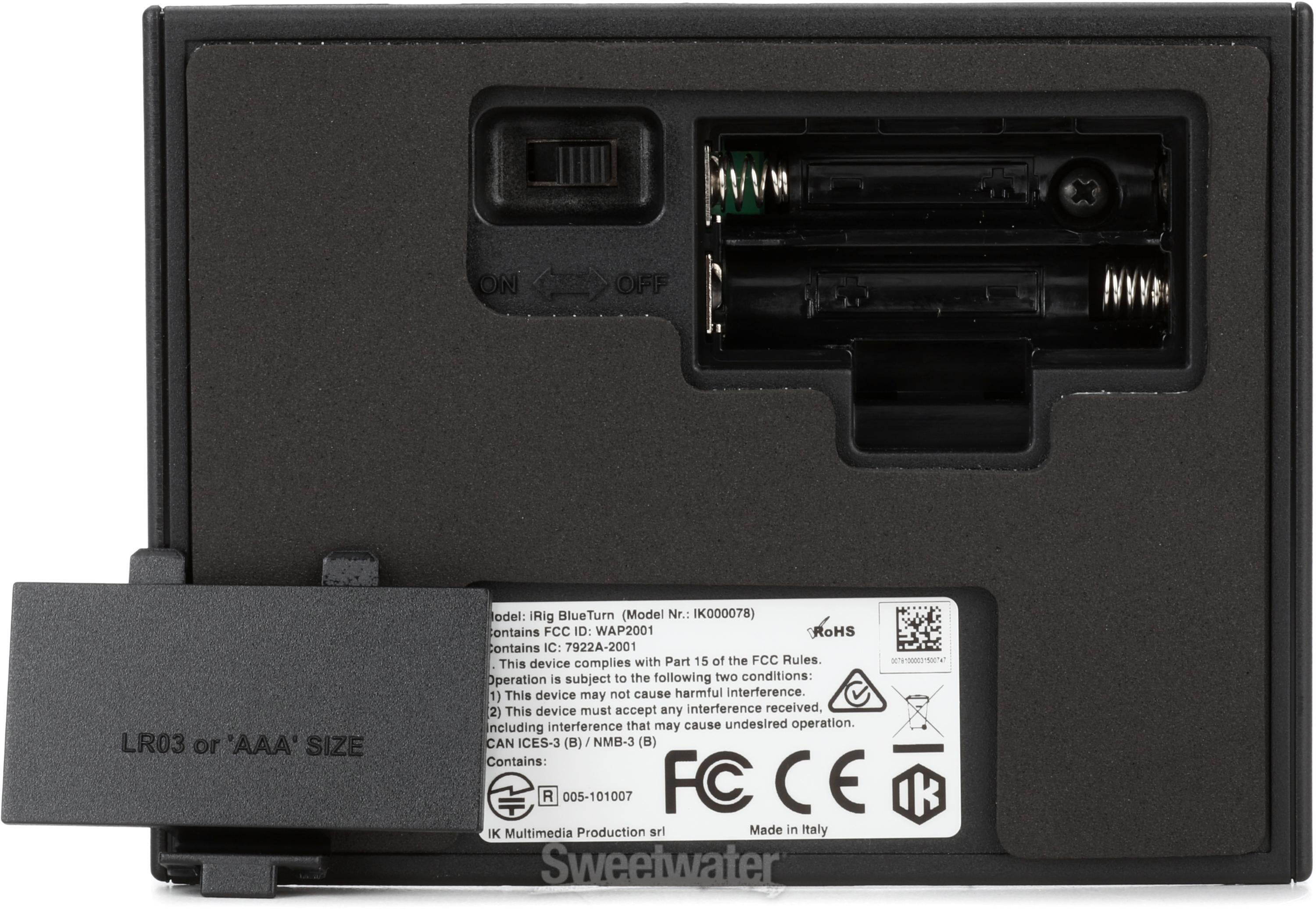 IK Multimedia iRig BlueTurn Bluetooth Page Turner Reviews | Sweetwater