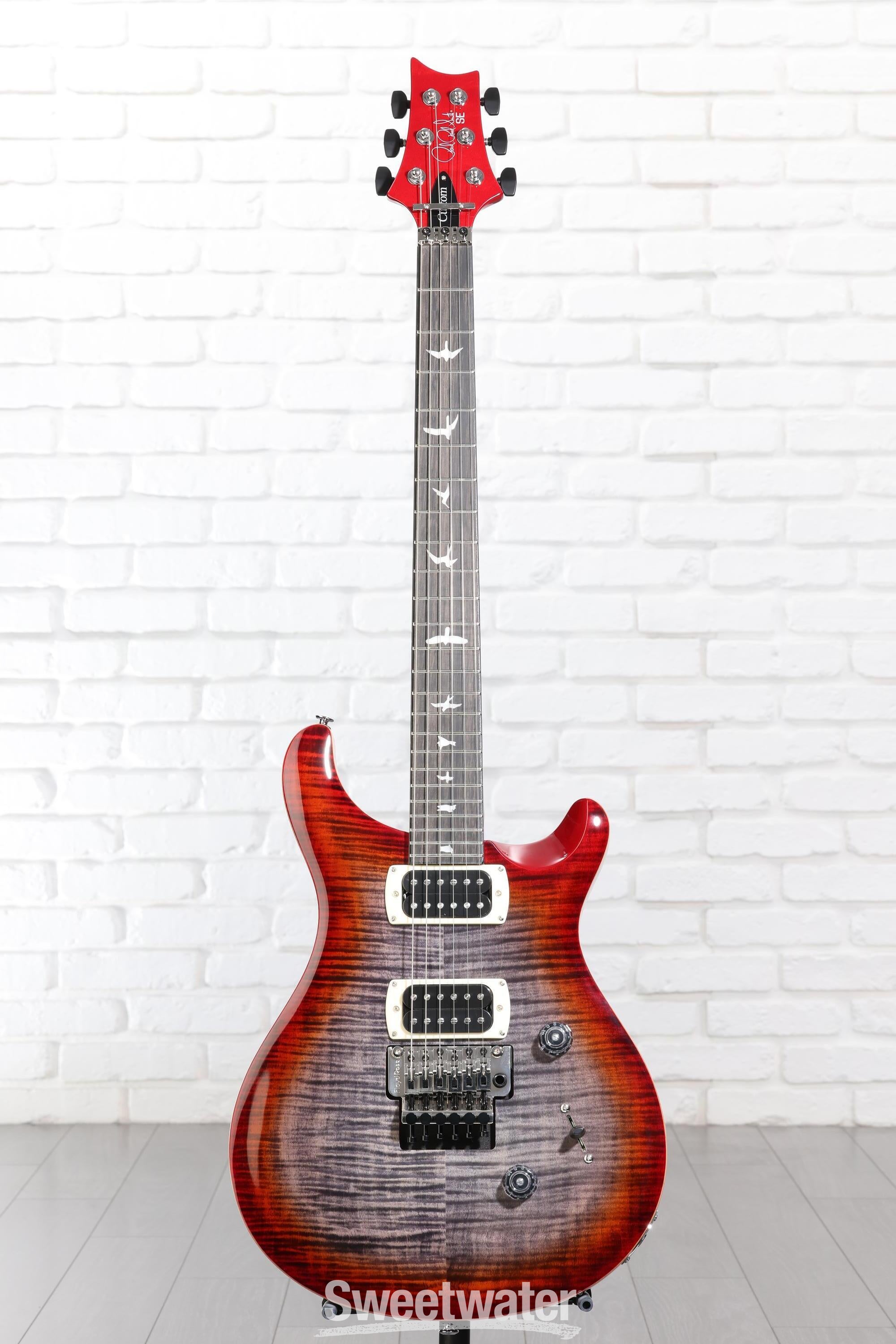 PRS SE Custom 24 Floyd Electric Guitar - Charcoal Cherry Burst
