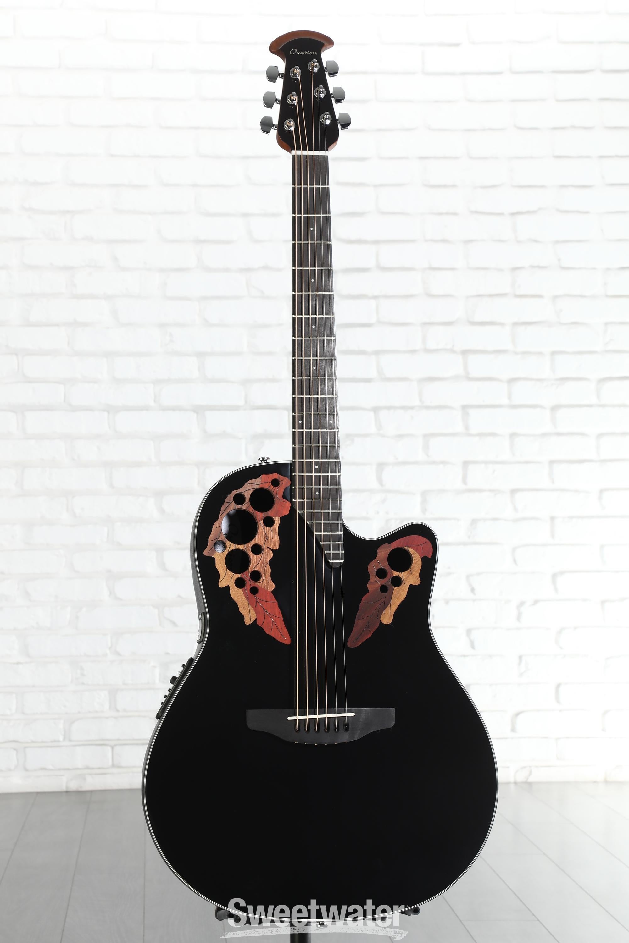 Ovation Elite Celebrity Mid-Depth Acoustic-Electric Guitar - Black