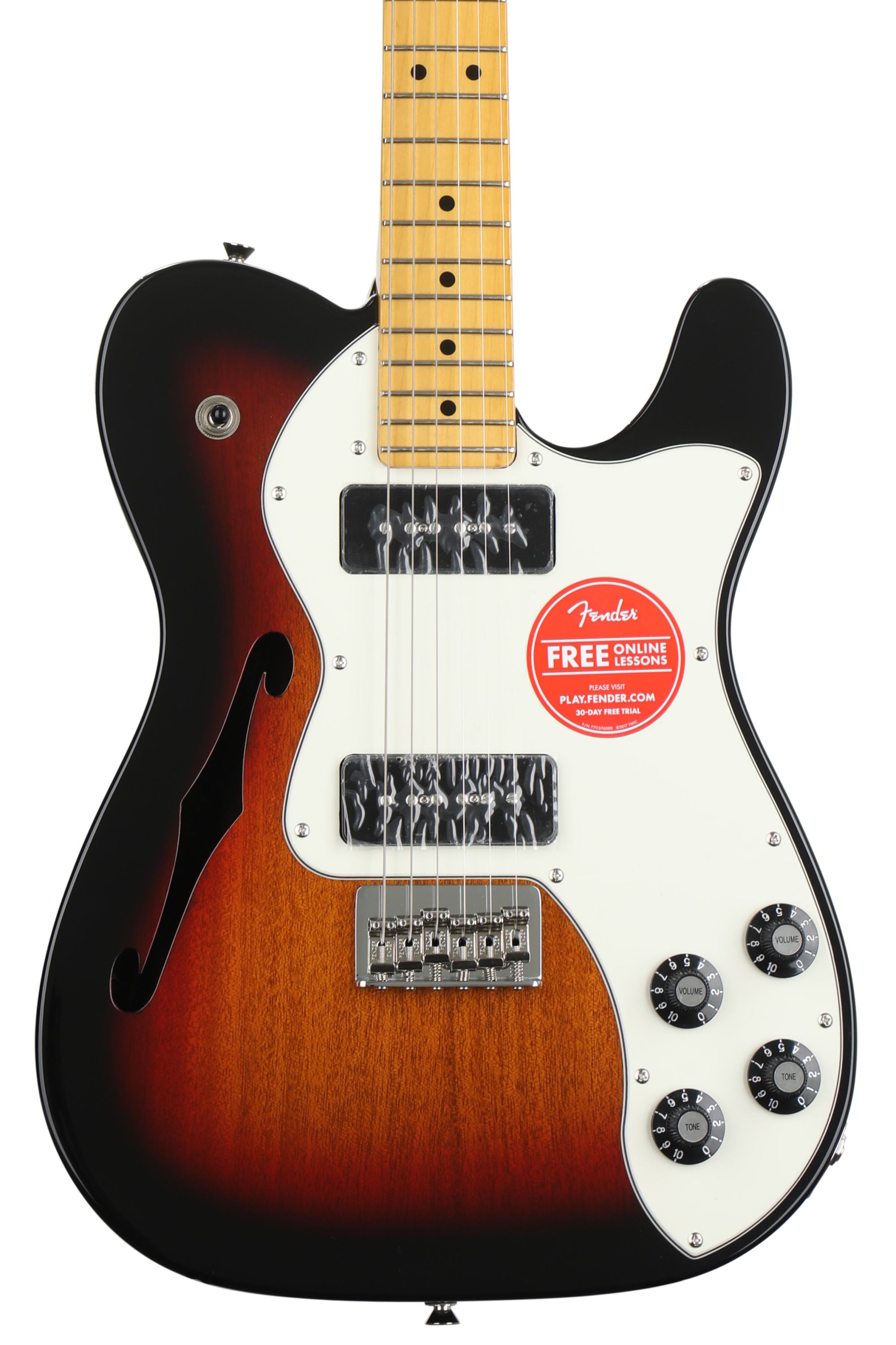 Fender Modern Player Telecaster Thinline Deluxe - 3-Tone Sunburst