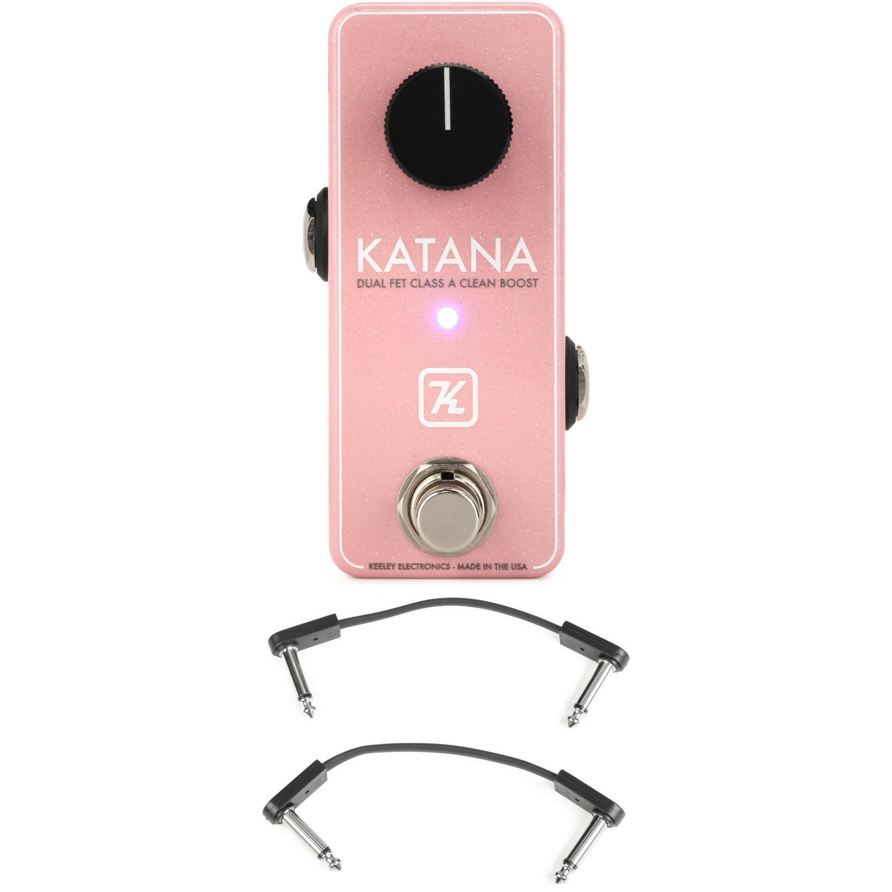 Keeley Mini Katana Clean Boost Pedal with EBS Patch Cables - New