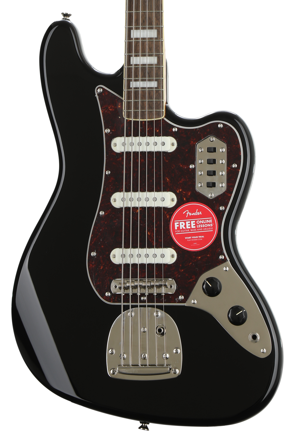 Squier Classic Vibe Bass VI Guitar - Black | Sweetwater