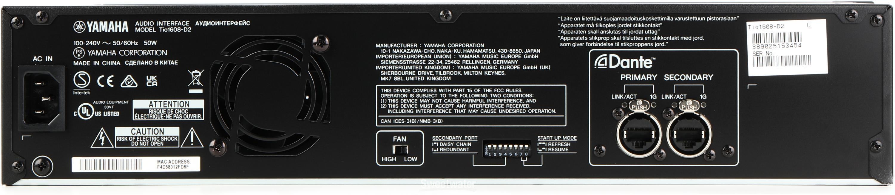 Yamaha Tio1608-D2 Digital Stage Box with Dante | Sweetwater