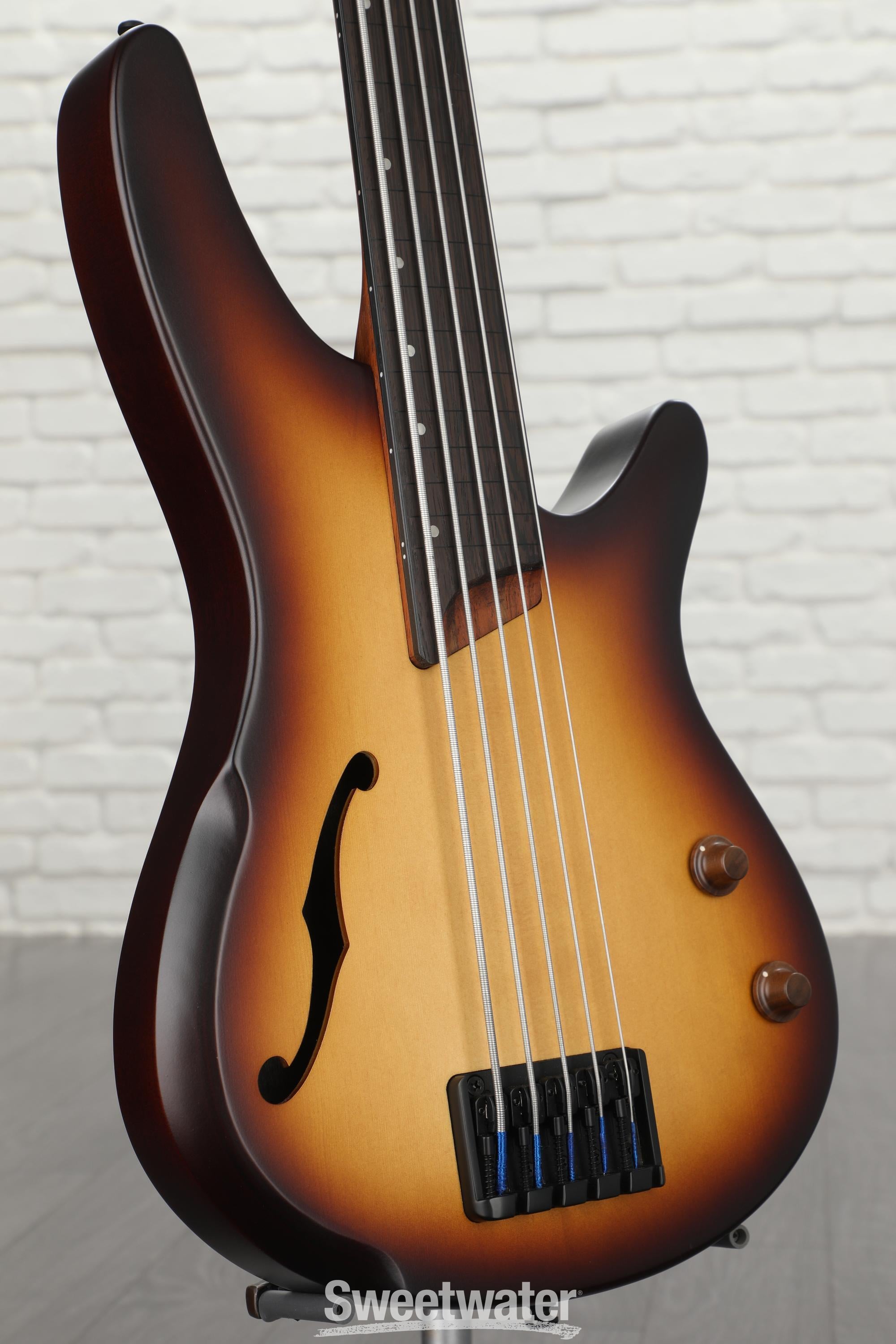 Ibanez SRH505F Fretless Bass Guitar - Natural Browned Burst Flat