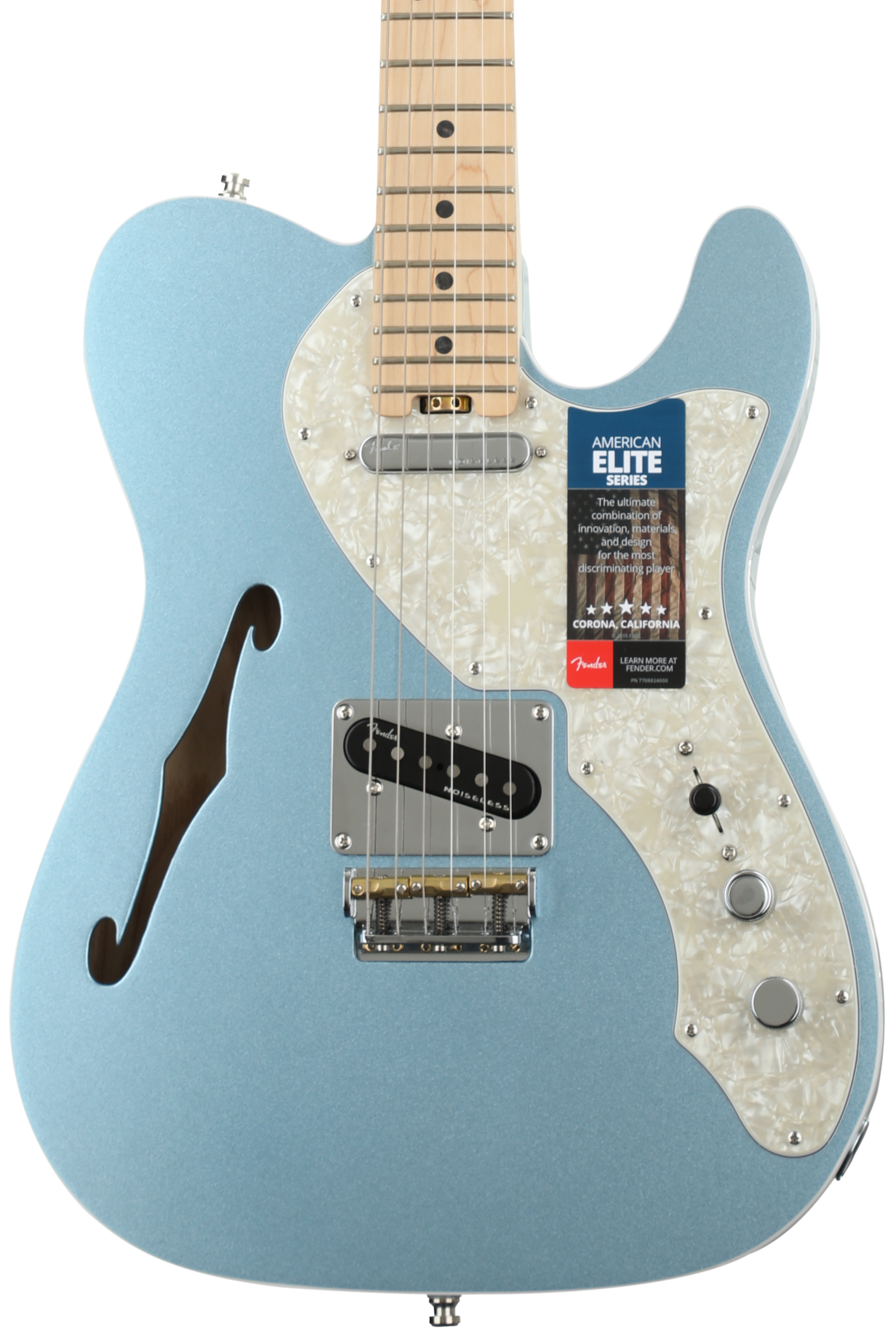 Fender American Elite Telecaster Thinline - Mystic Ice Blue with