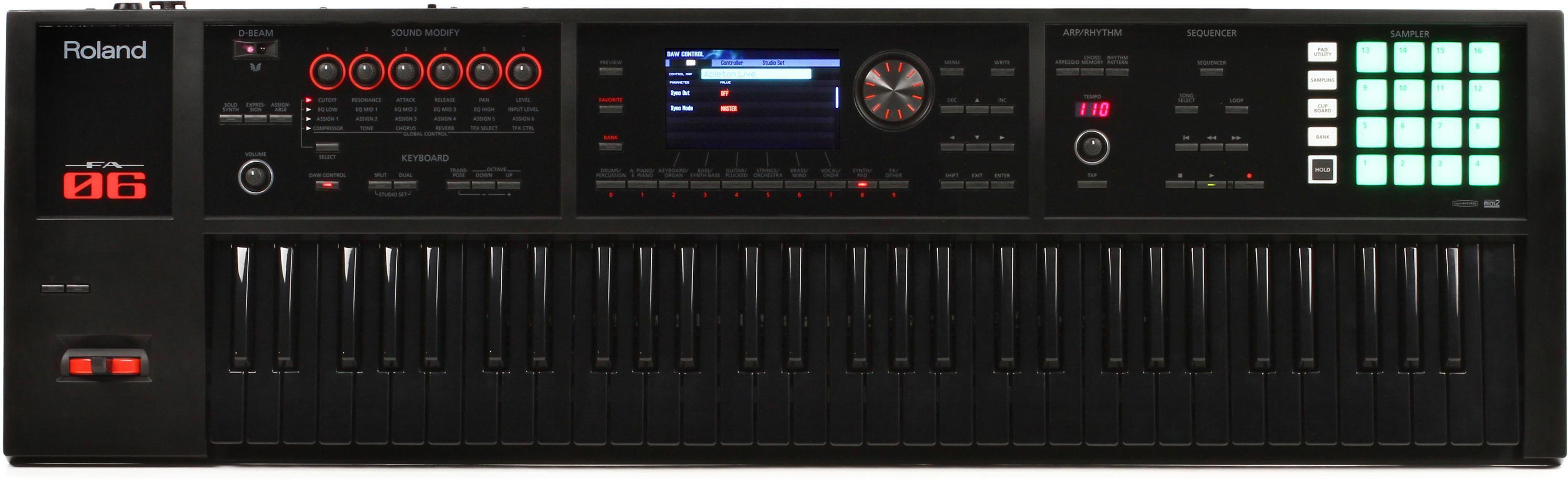 Roland FA-06B 61-key Music Workstation - Limted Edition Black on