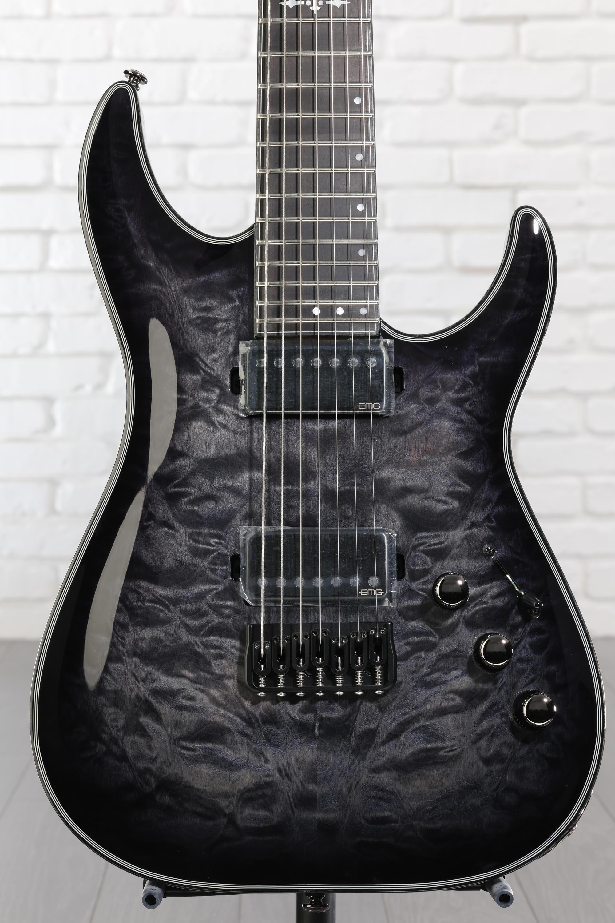Schecter Hellraiser Hybrid C-7 Electric Guitar - Trans Black Burst