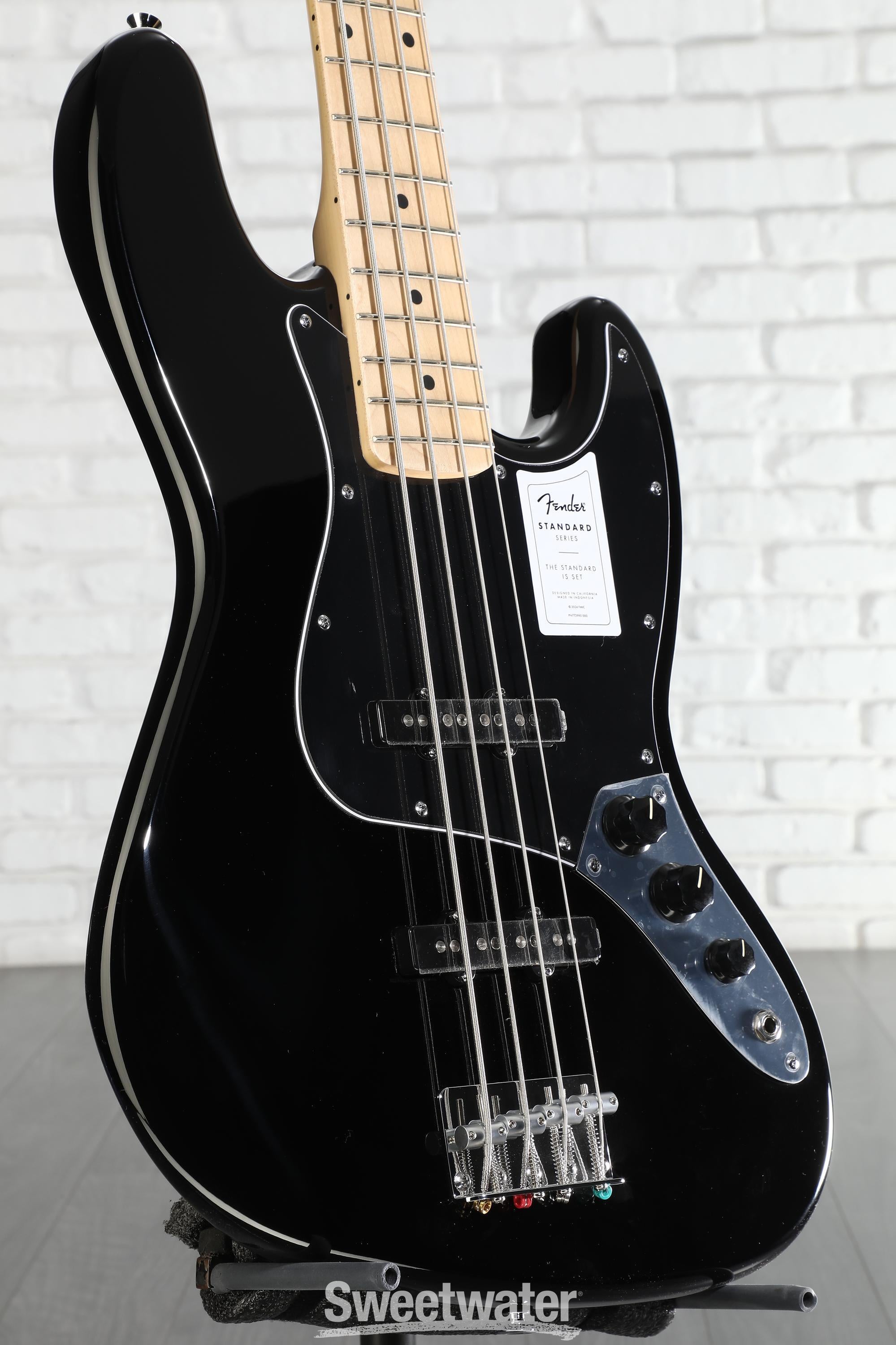 Fender Standard Jazz Bass - Black, Maple Fingerboard | Sweetwater