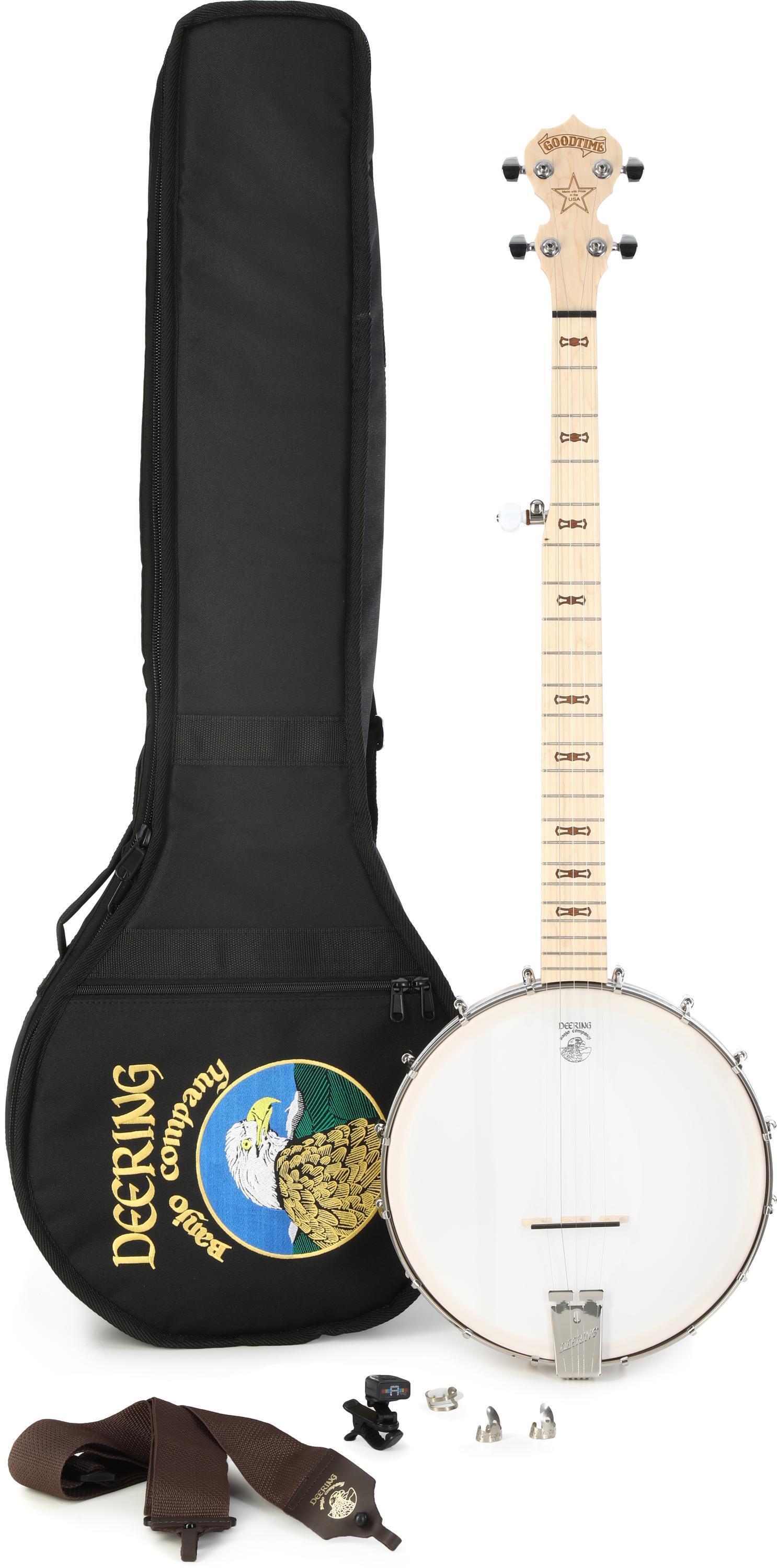 Deering Goodtime Open-back 5-String Banjo Pack - Blonde Satin