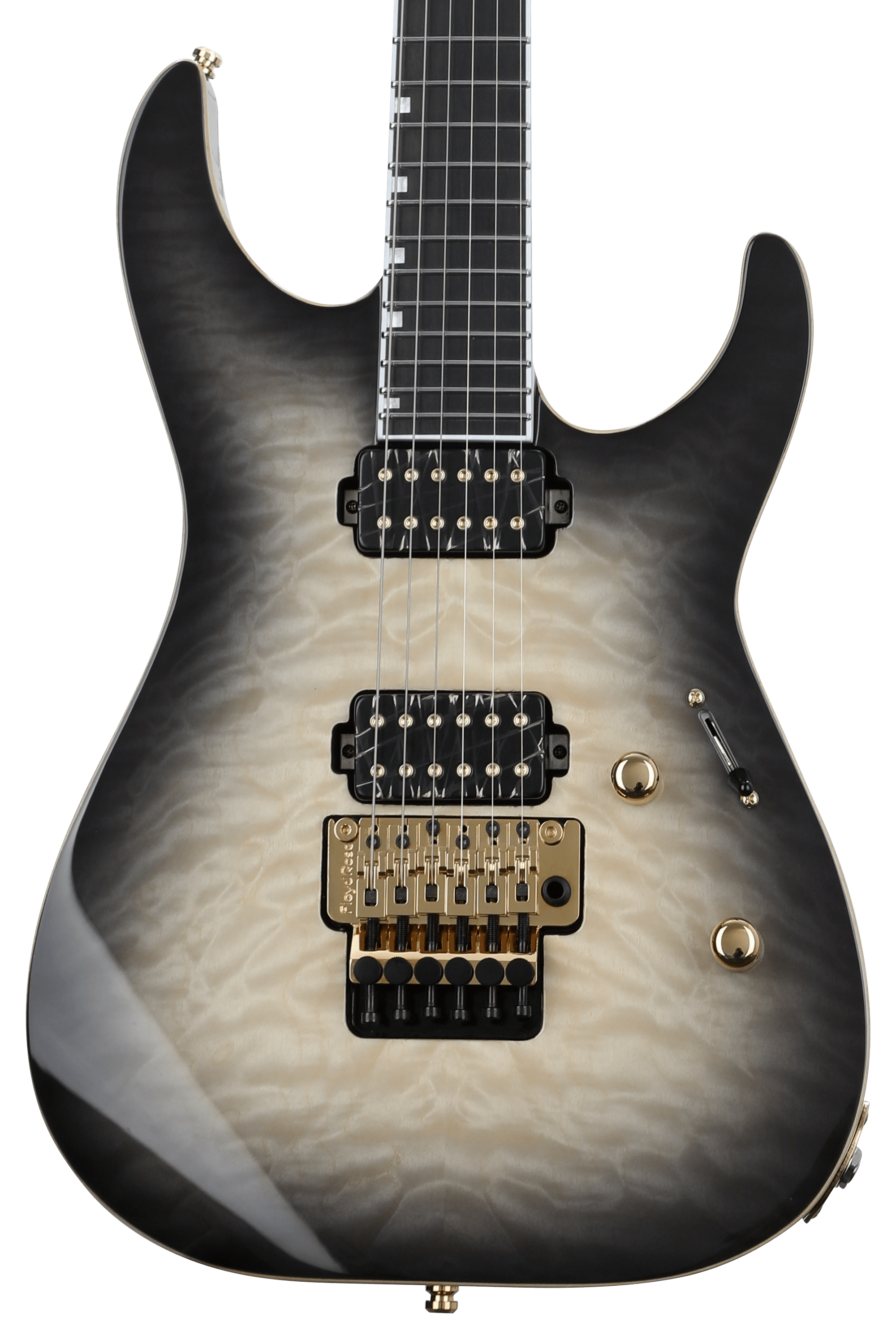 ESP E-II M-II QM Electric Guitar - Black Natural Burst | Sweetwater