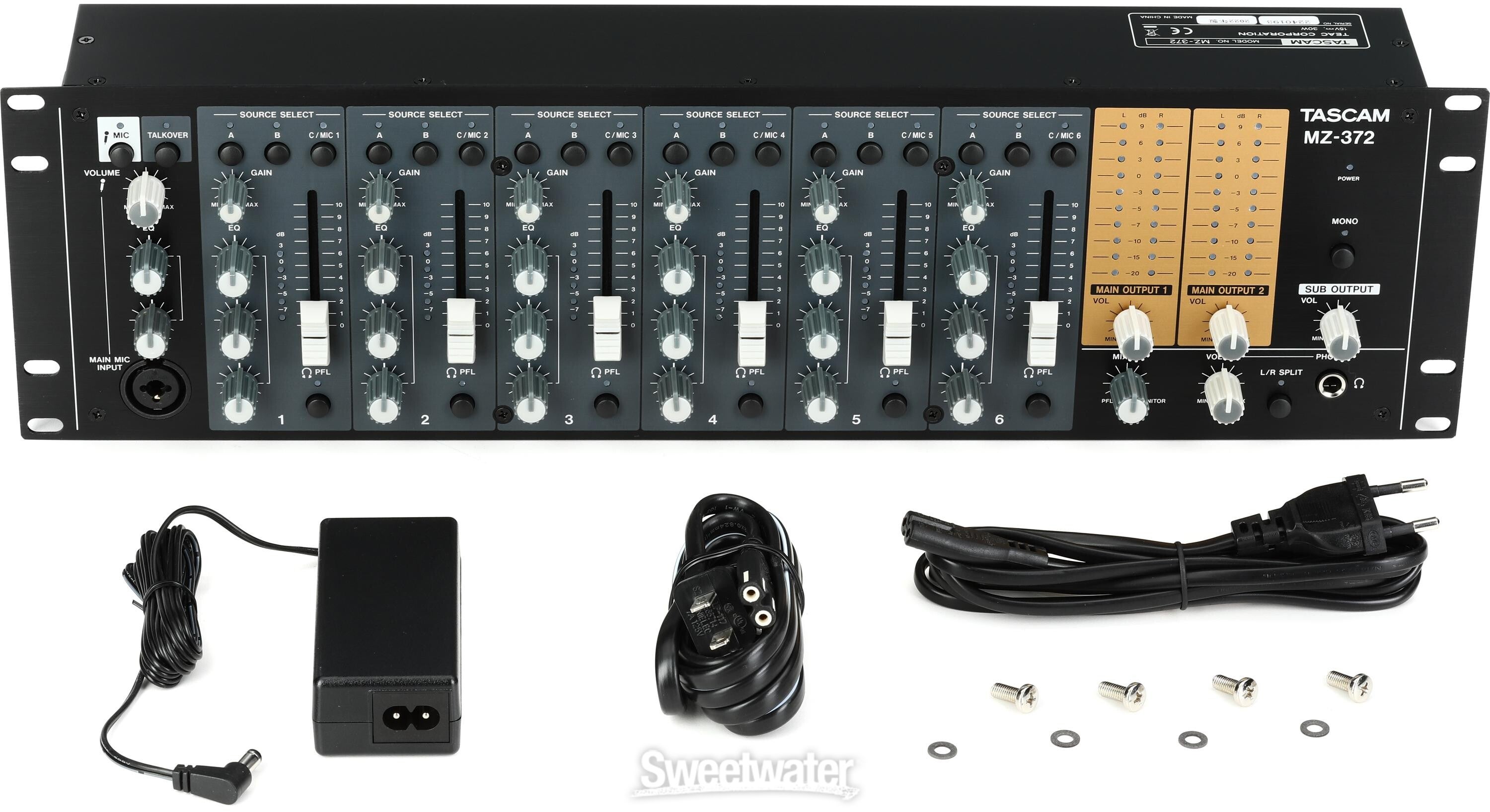 TASCAM MZ-372 7-channel Rackmount Multizone Mixer | Sweetwater