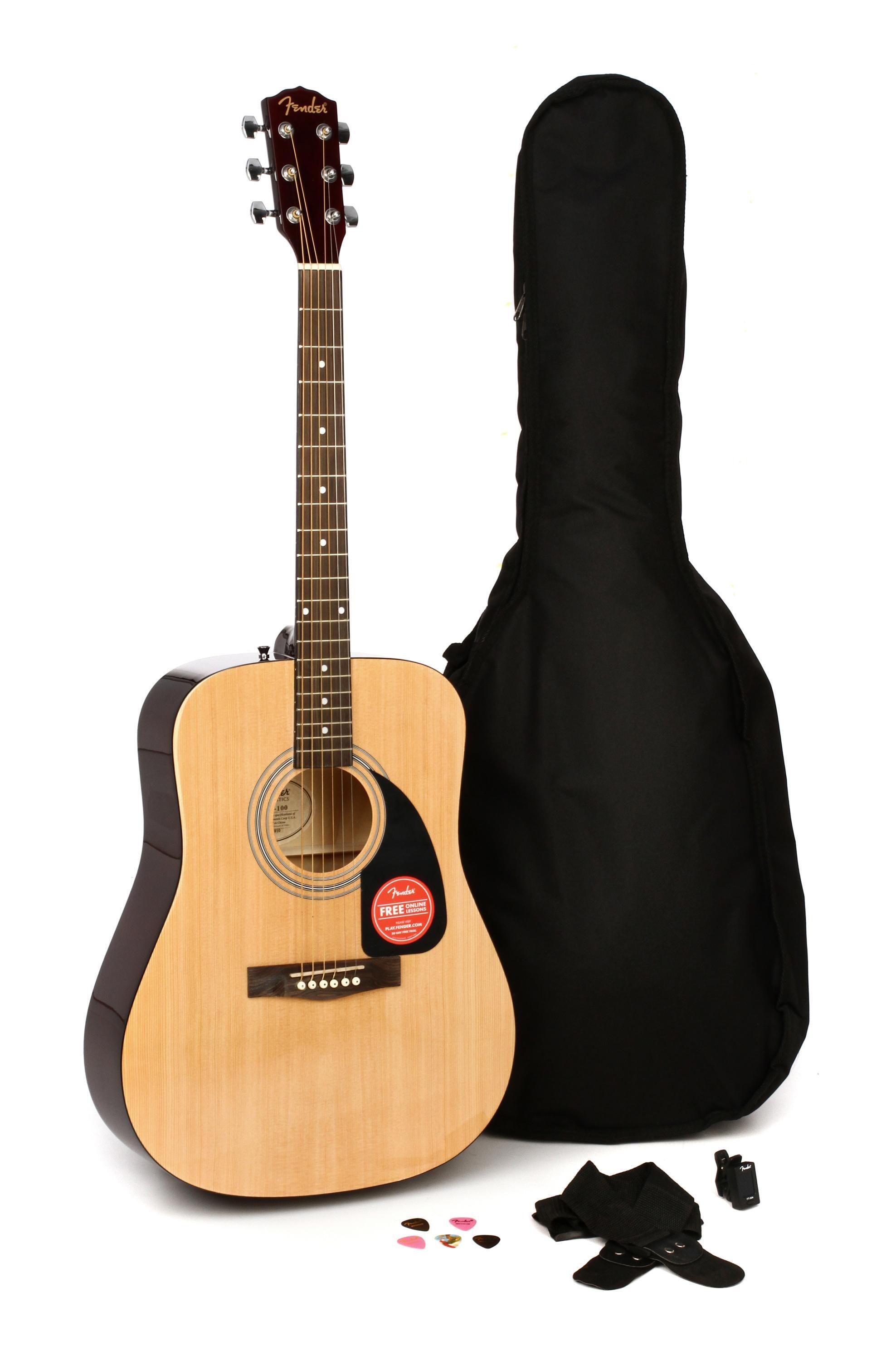 Fender FA100 Acoustic Guitar Pack - Natural | Sweetwater