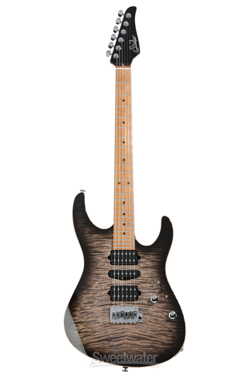 Suhr Modern Plus Electric Guitar - Trans Charcoal Burst | Sweetwater