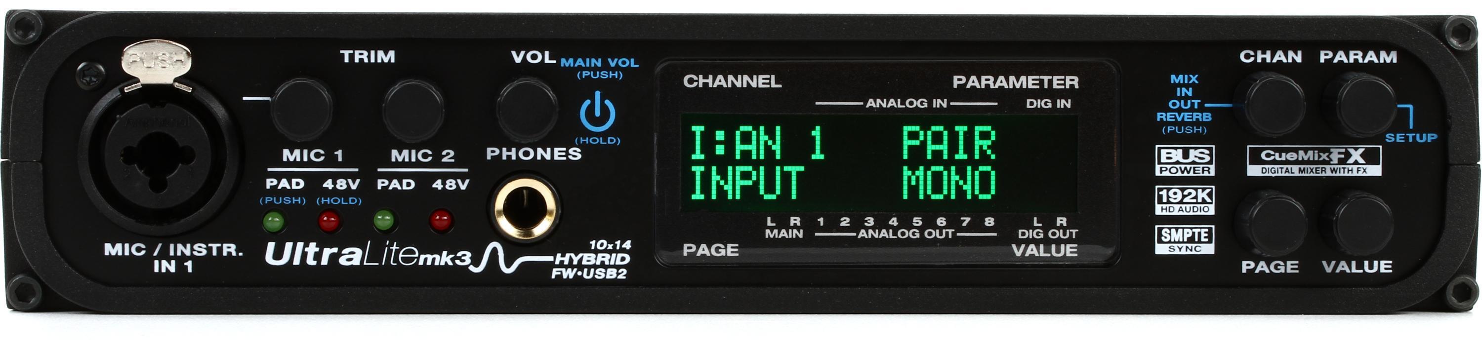 MOTU UltraLite-mk3 Hybrid USB / FireWire Audio Interface | Sweetwater