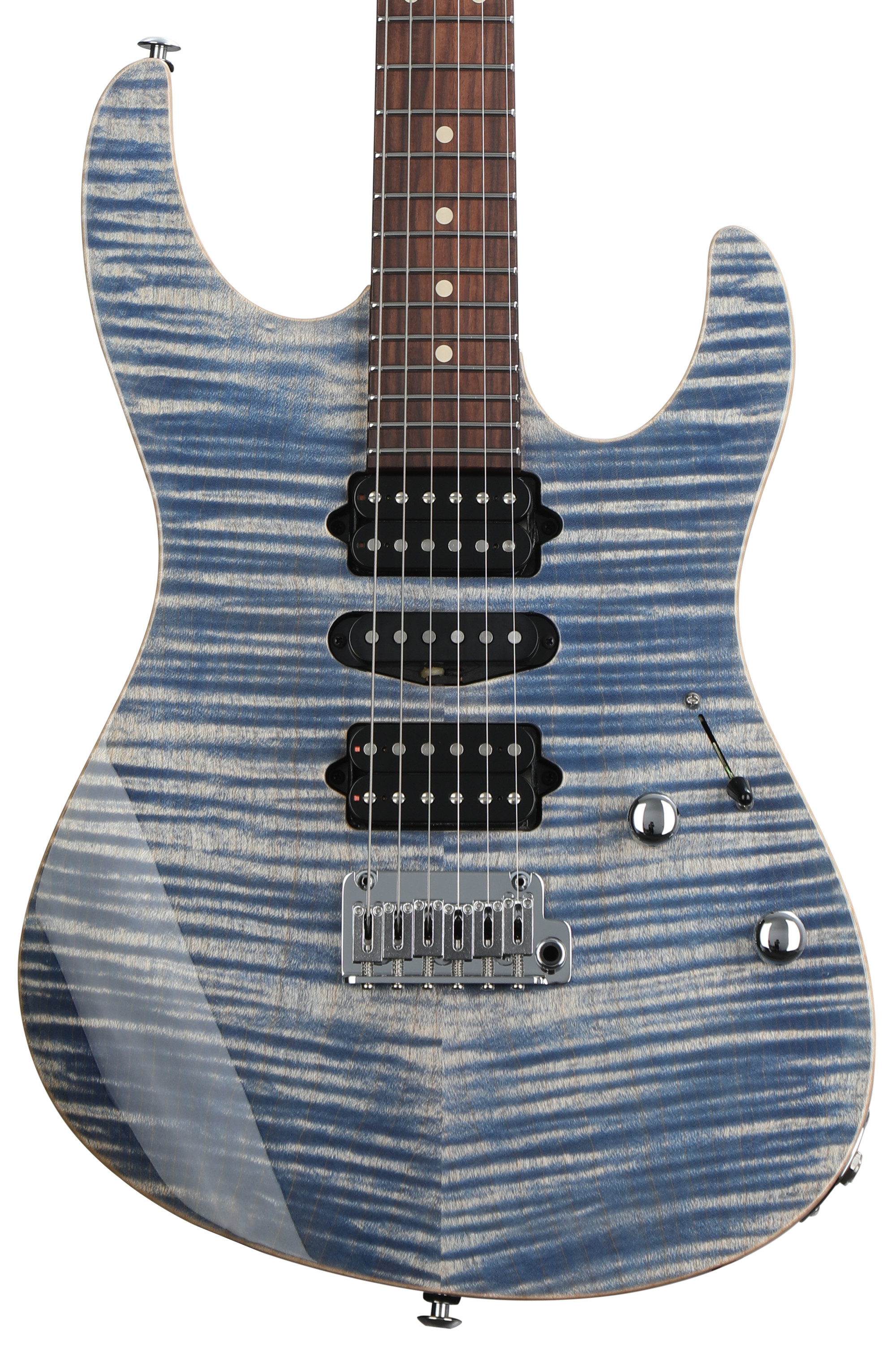 Suhr Modern Plus Electric Guitar - Faded Trans Blue Denim/Slate