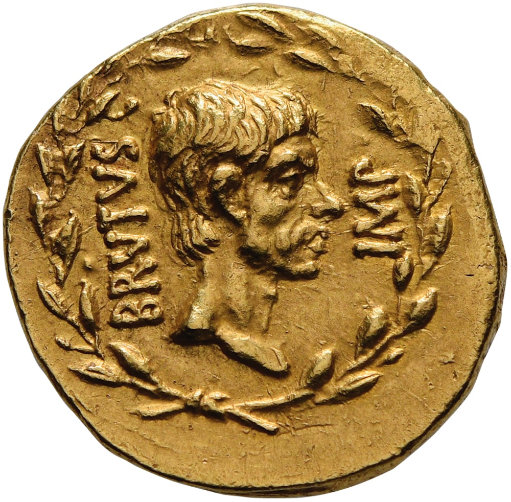 ブルータスのカエサル暗殺を記録した古代の金貨がオークションに。予想