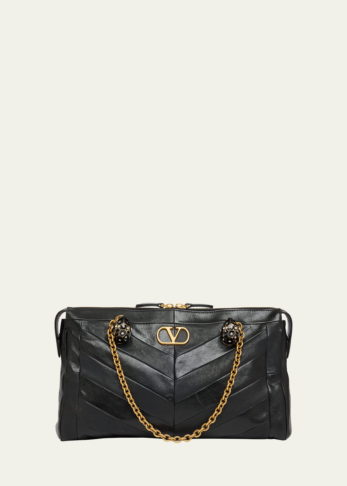 Valentino Garavani Panthea Medium Patchwork Chevron Shoulder Bag