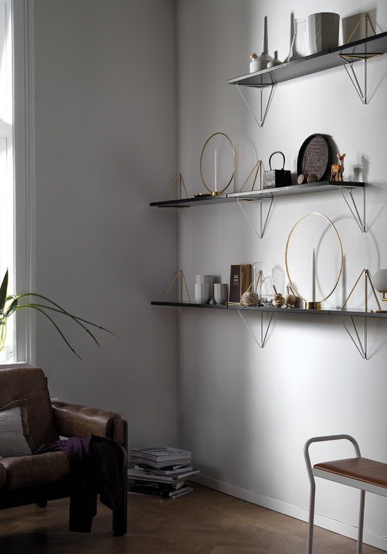 Maze Pythagoras shelf, 80 x 20 cm, black | Finnish Design Shop