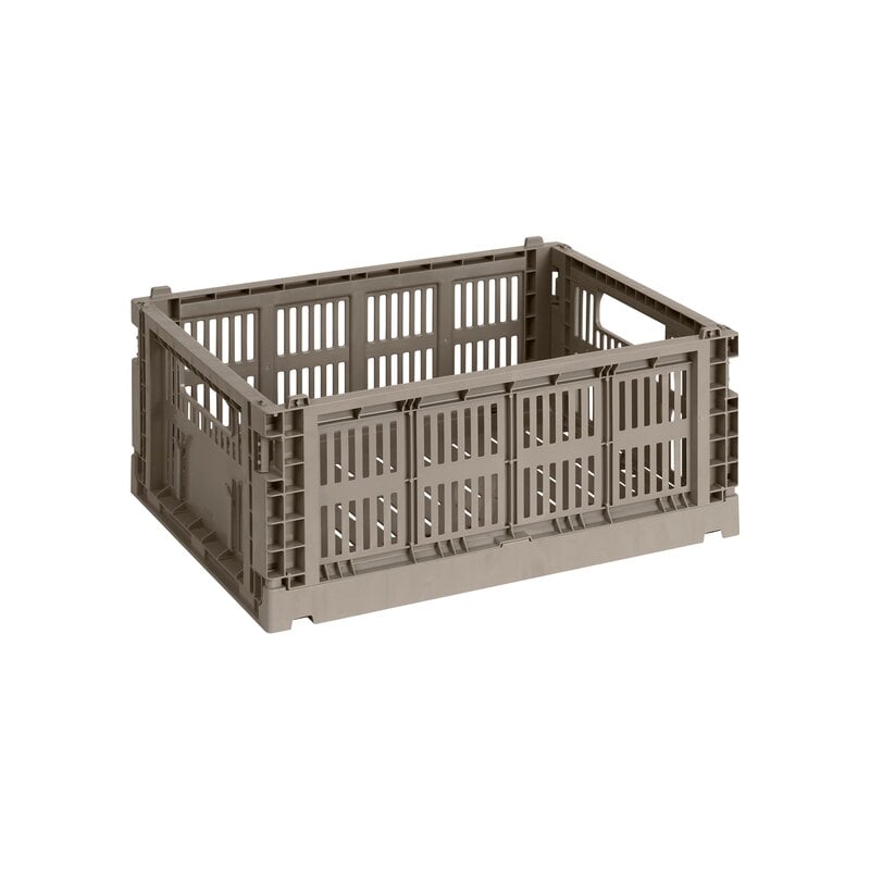HAY Colour Crate, M, recycled plastic, warm grey | Finnish Design Shop