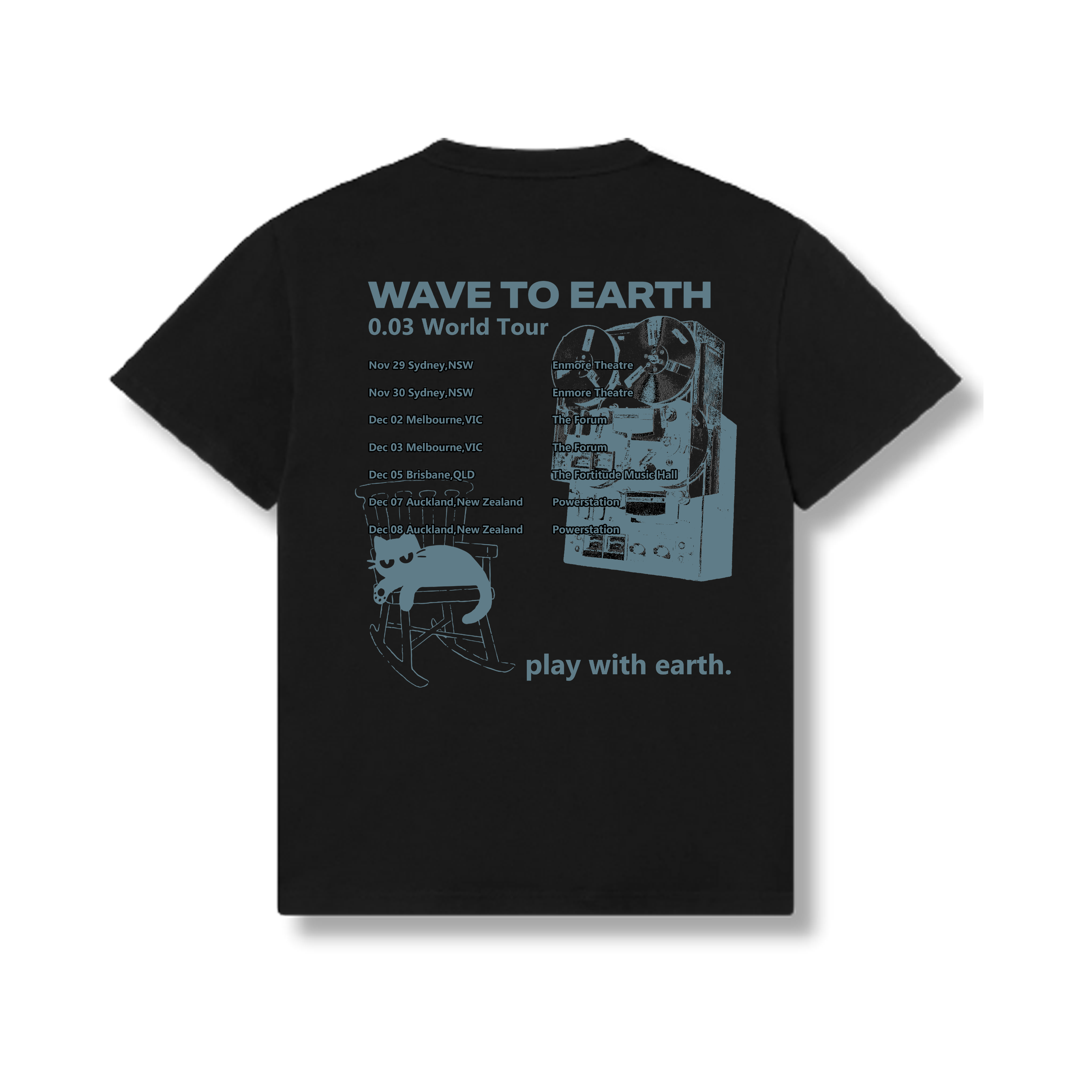 wave to earth / Tour Tee (Black)