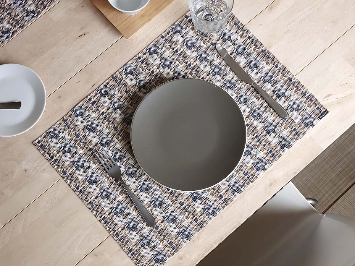 チルウィッチ ランチョンマット フェイブル｜青とからし色のツイード