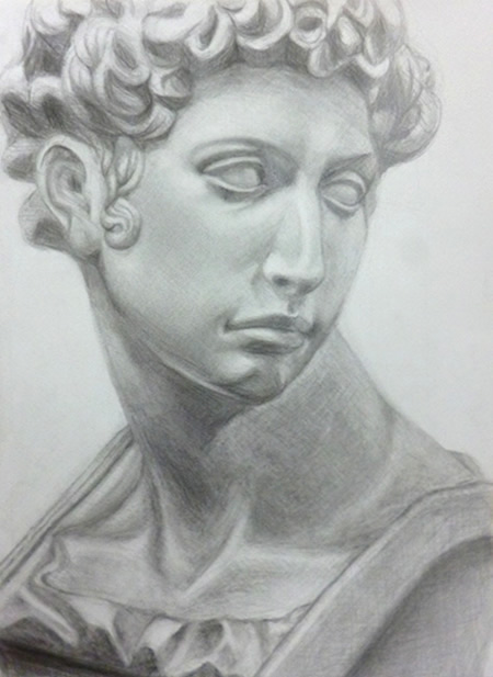 鈴木(由)会員さまの石膏デッサンご紹介 ｜ 東京新宿のメッツ絵画教室