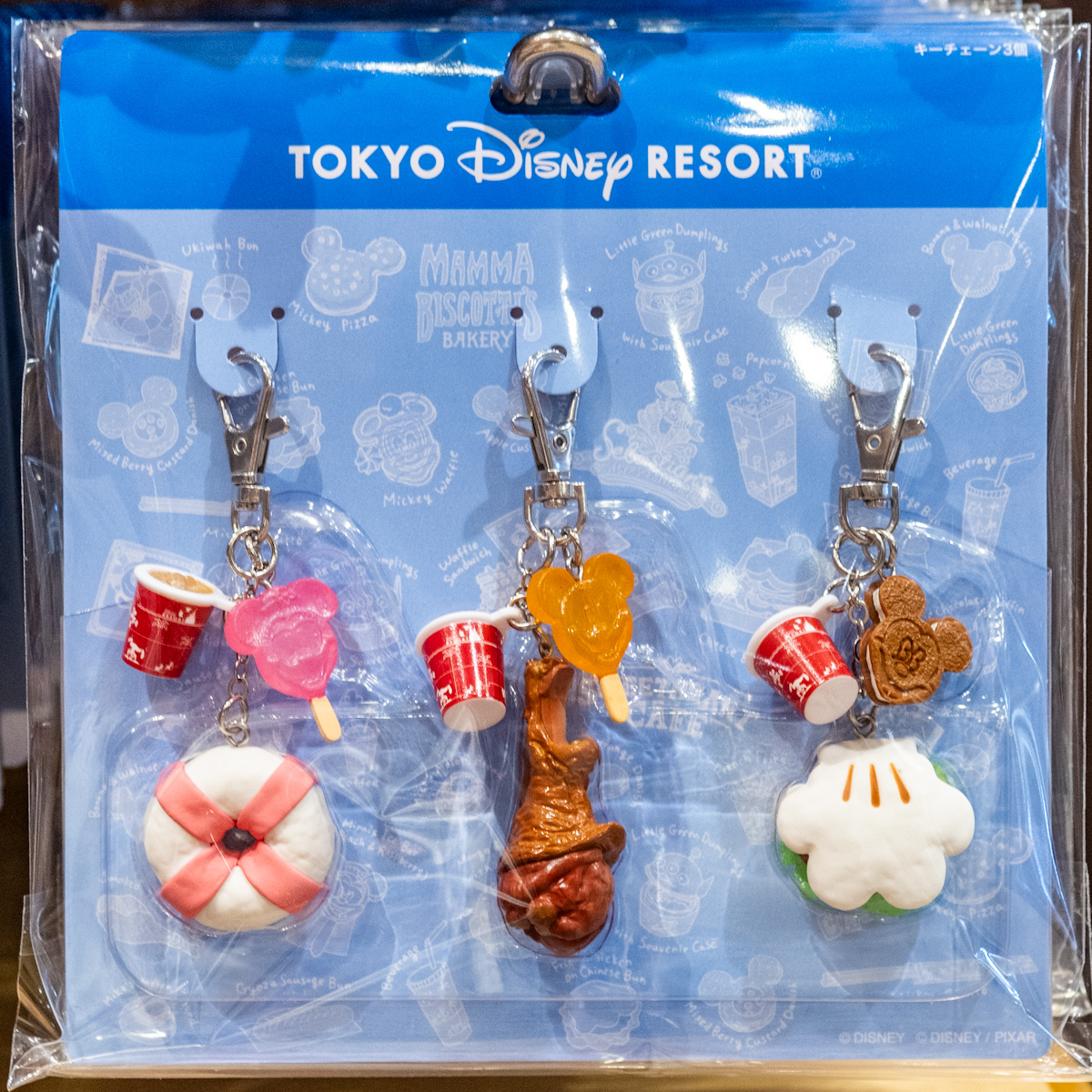 パークフードデザイン！東京ディズニーランド キーチェーン3個セット -