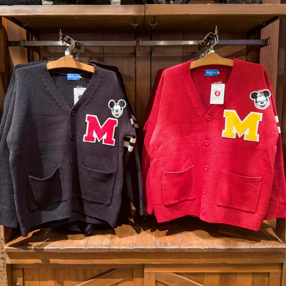 ワッペン＆ラインデザイン！東京ディズニーランド ミッキー＆ミニー