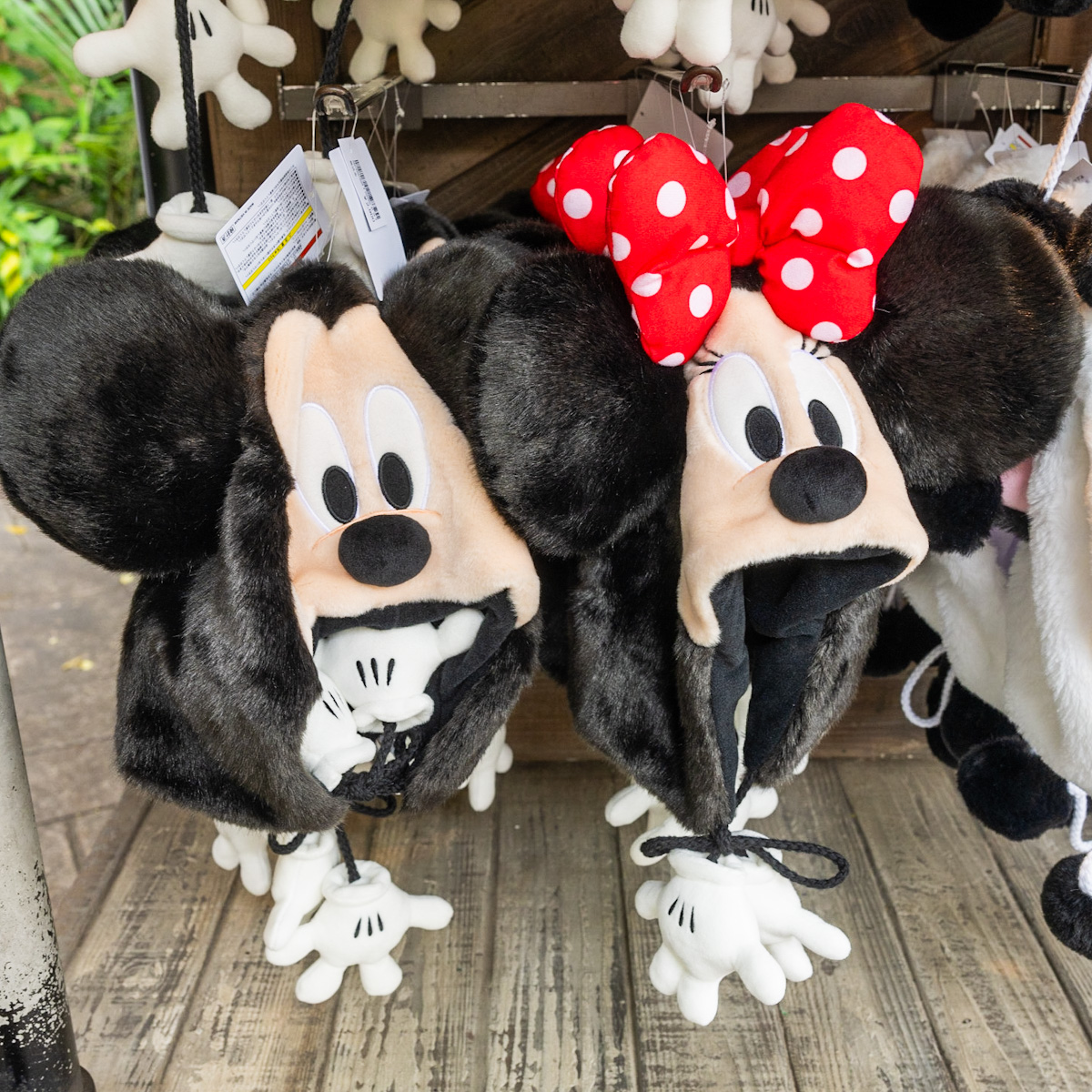 ヒョウ柄ミッキー耳帽子 シルバーリボン付き ミニー ファンキャップ