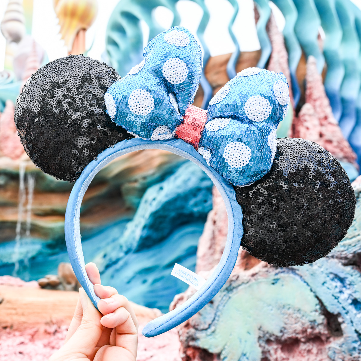 ブルー×ホワイトドット！東京ディズニーランド ミニースパンコール